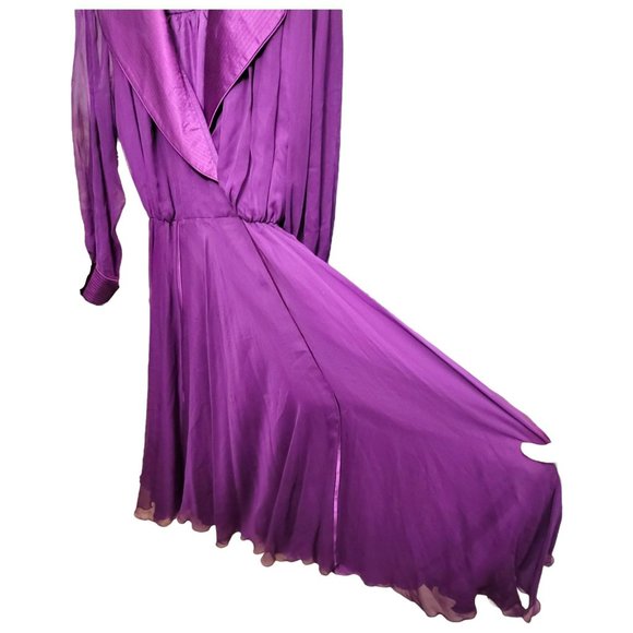 David Josef Neiman-Marcus Dress Vintage Purple Party Cocktail Size 4 JJ1693 - Picture 11 of 13